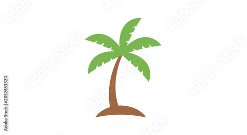 Minimalist Palm Tree Illustration Depicting Summer, Tropical Vibes and Tranquility