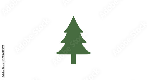 Simple evergreen tree icon against white background, perfect for various design applications