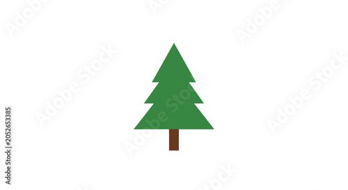 Simple illustration of a stylized evergreen tree, isolated on white background