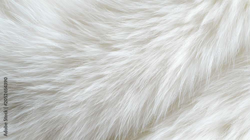 Fototapeta premium Soft white fur texture background with delicate natural fibers