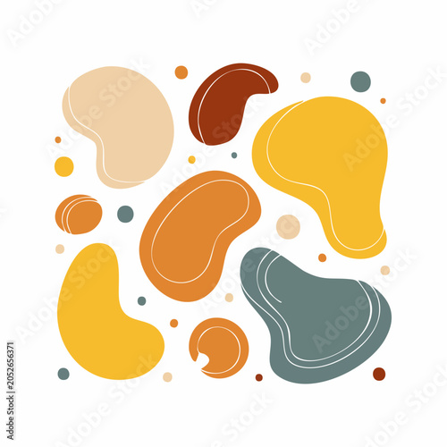 Abstract Organic Shapes with Earthy Tones