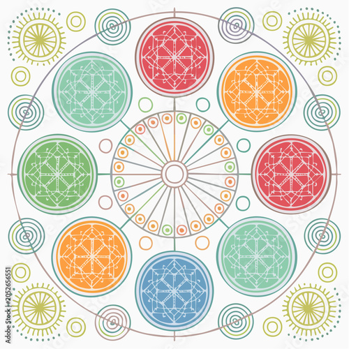 Colorful Mandala Design with Geometric Patterns