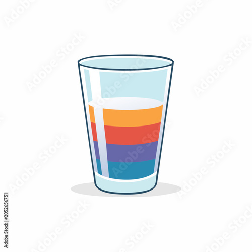 Layered Colorful Drink in a Glass