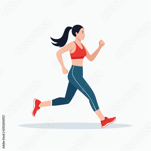 Woman Running in Athletic Wear
