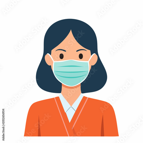 Woman wearing a protective face mask