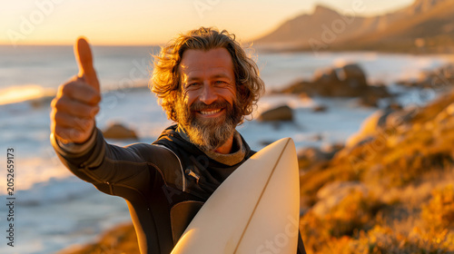 Surfer's Sunset Approval: A...