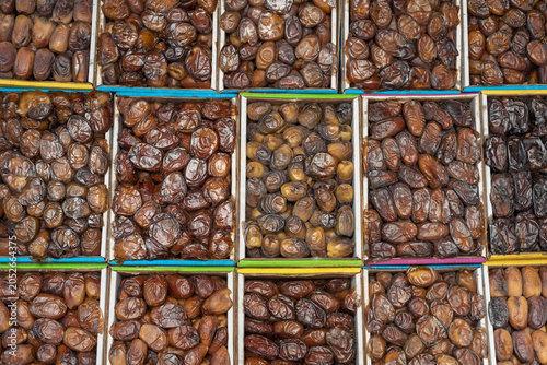 Close Up Of Moroccan Dates At Local Market