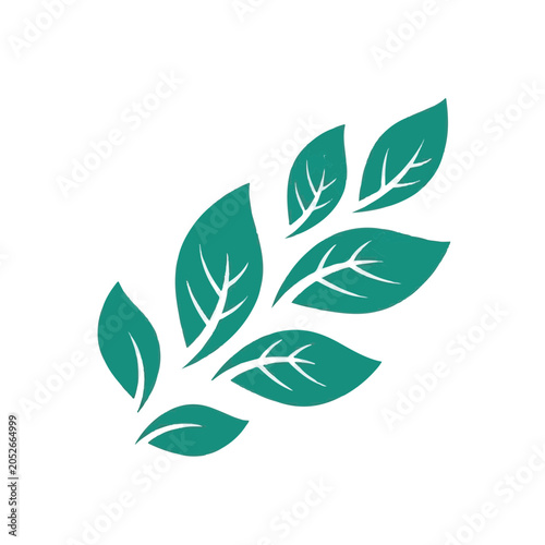 Elegant and minimalist green leaf design icon representing natural growth, freshness, and environmental harmony, perfect for health, wellness, or organic branding initiatives