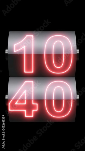 Digital clock display showing ten forty.