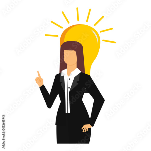 Businesswoman with light bulb, idea, innovation