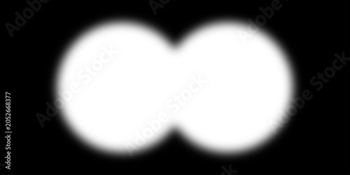Black binoculars double circle lens long distance zoom view vignette frame overlay blurred shadow effect for focus or highlight design isolated on transparent background. Vector illustration.