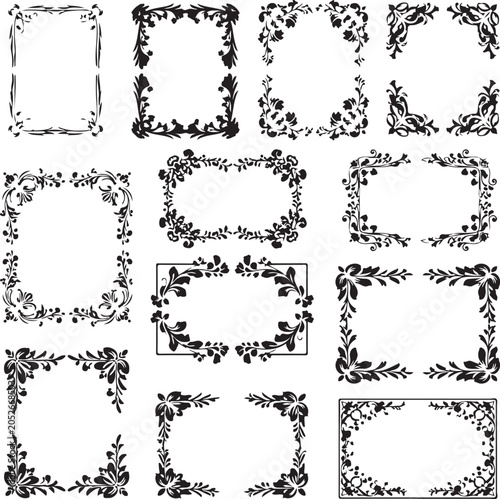 Decorative Floral Borders and Frames Collection