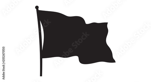 Black flag silhouette on a white background simple graphic design