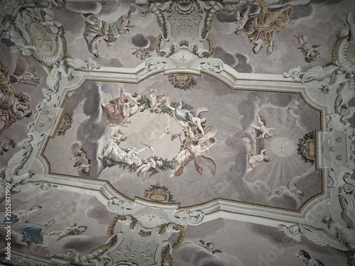 Фотография Detail of the beautiful fresco in the abbey of Subiaco in Italy