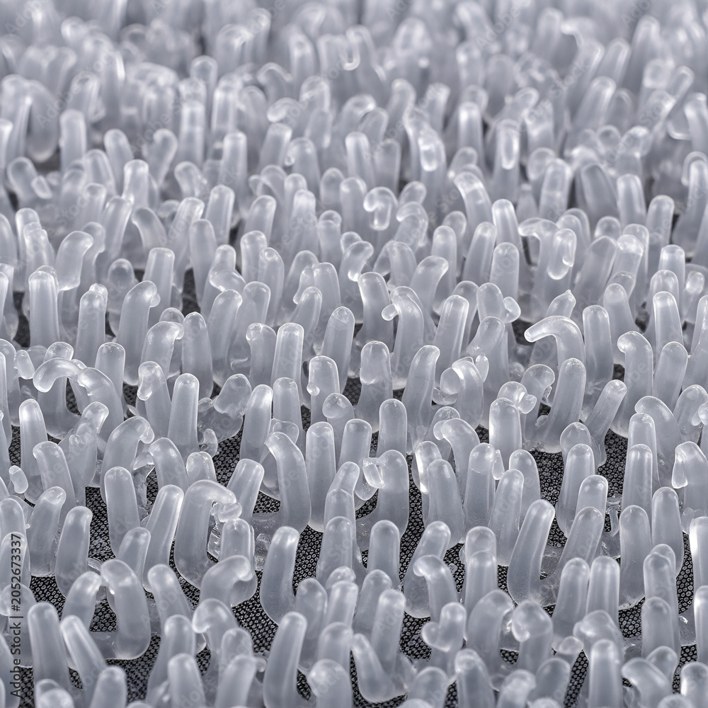 Fototapeta premium Abstract texture of many small plastic spikes, close up