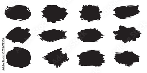 Foto Hand-painted black acrylic dabs collection
