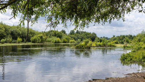 Molenplas protected area near Stevensweert, part of the Maas valley river park on the Netherlands Belgium border, designed for water storage and nature restoration