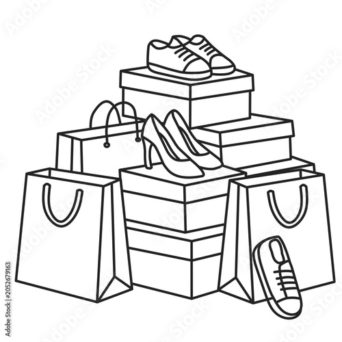 Outline of Shopping Bag