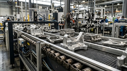 Industrial factory production line, automotive engine parts manufacturing