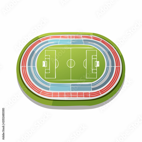 Top view of a modern football stadium icon