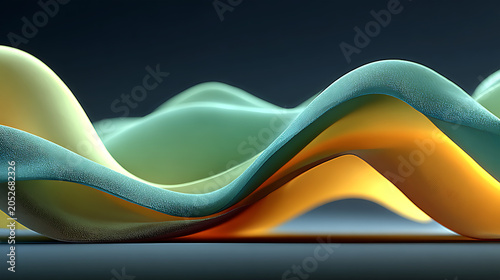 Green and Gold Abstract Wave Landscape with Premium Motion for Financial Branding, Marketing Materials and Presentation Templates