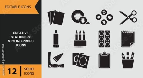 Foto Creative Stationery Collection for Artistic Projects and Design Workflow Icons