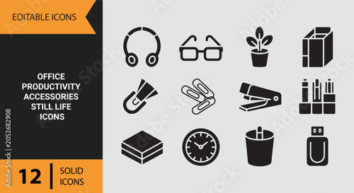 Foto Office Productivity Accessories for Efficient Professional Work Environment Icon