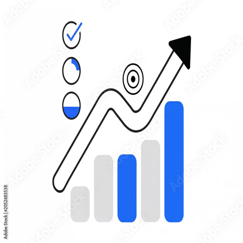 Business Growth Arrow Success Progress Concept Vector Illustration