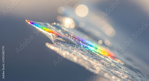 Rainbow prism effect on abstract ice structure
