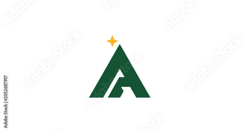 Modern green logo with a star icon, perfect for brand identity or business startup