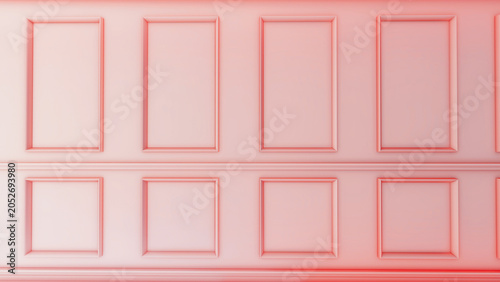 baby pink wainscoting, vertical rectangular wainscoting, wainscoting interior wall, simple interior 3d, interior 3d, simple interior background, molding, molding 3d