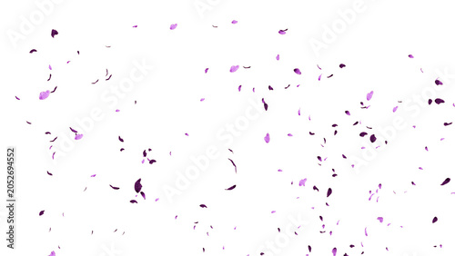 Schilderij op canvas Fluttering purple leaves 3d, fluttering leaves white background, fluttering purp