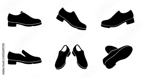 Foto Black Leather Dress Shoes, Men's Footwear Icons, Formal Business Style, Classic