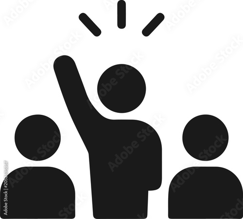 Group with raised hand icon. Vector.