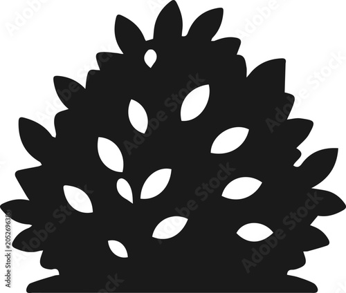 Bush icon. Black silhouette. Vector.