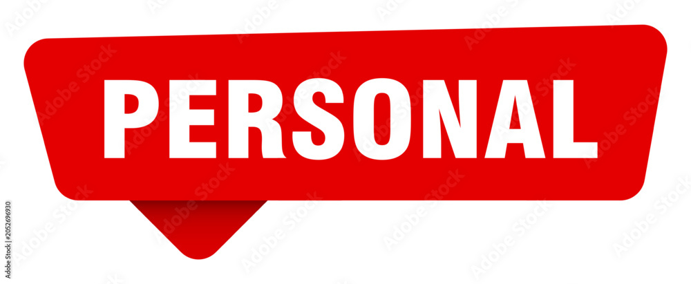 Obraz premium personal red sticker isolated on transpatent background. personal sign