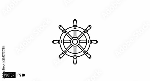 Photography Nautical Ship's Wheel Vector Icon