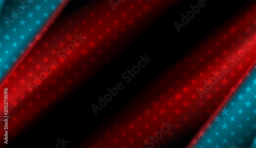 Smooth concept elegant diagonal stripes USA flag abstract background. Corporate American red blue flag vector design