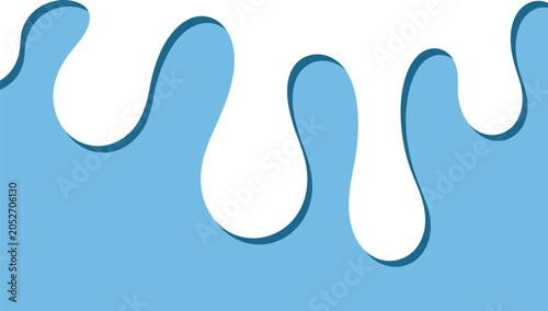 Bild auf Leinwand Minimalist white liquid drips flowing down a soft blue background in a clean paper cut style with soft shadows and calm mood