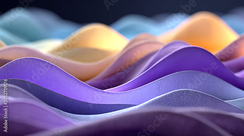 Purple and Gold Layered Wave Landscape Background with Premium Gradient Curves for Financial Branding, Marketing Campaigns and Presentation Templates