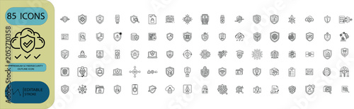 Cybersecurity Black Glyph Icon Pack Vector Set