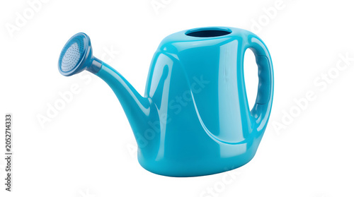 Blue 3D Plastic Watering Can Icon, Gardening Equipment Isolated 