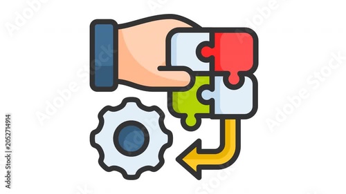 Animated solution integration icon