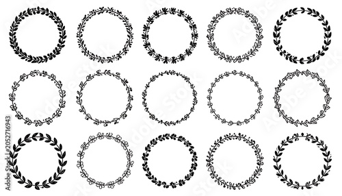 A collection of 14 laurel wreath designs