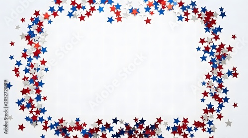 Patriotic star confetti border for 4th of july celebrations