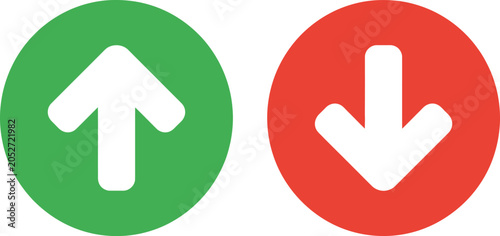 Green up and red down arrow