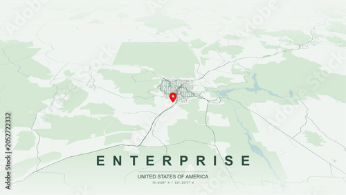Εκτύπωση καμβά Modern minimalist vector map of Enterprise, Nevada, USA