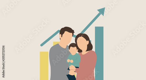 Flat Illustration Family Finance Education