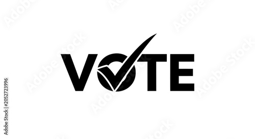 Tablou pe pânză Elections and voting concept with checkmark symbol in black