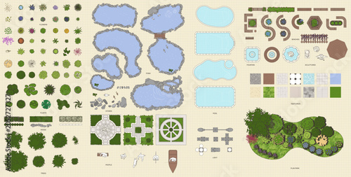 Park plant in top view